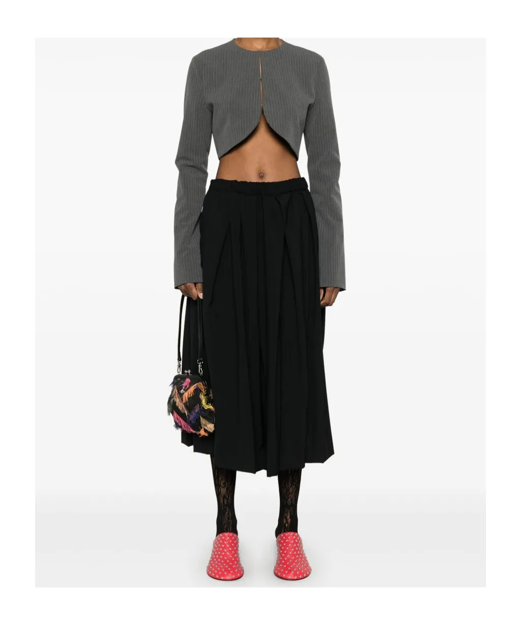 Wide Leg Pleated Trousers