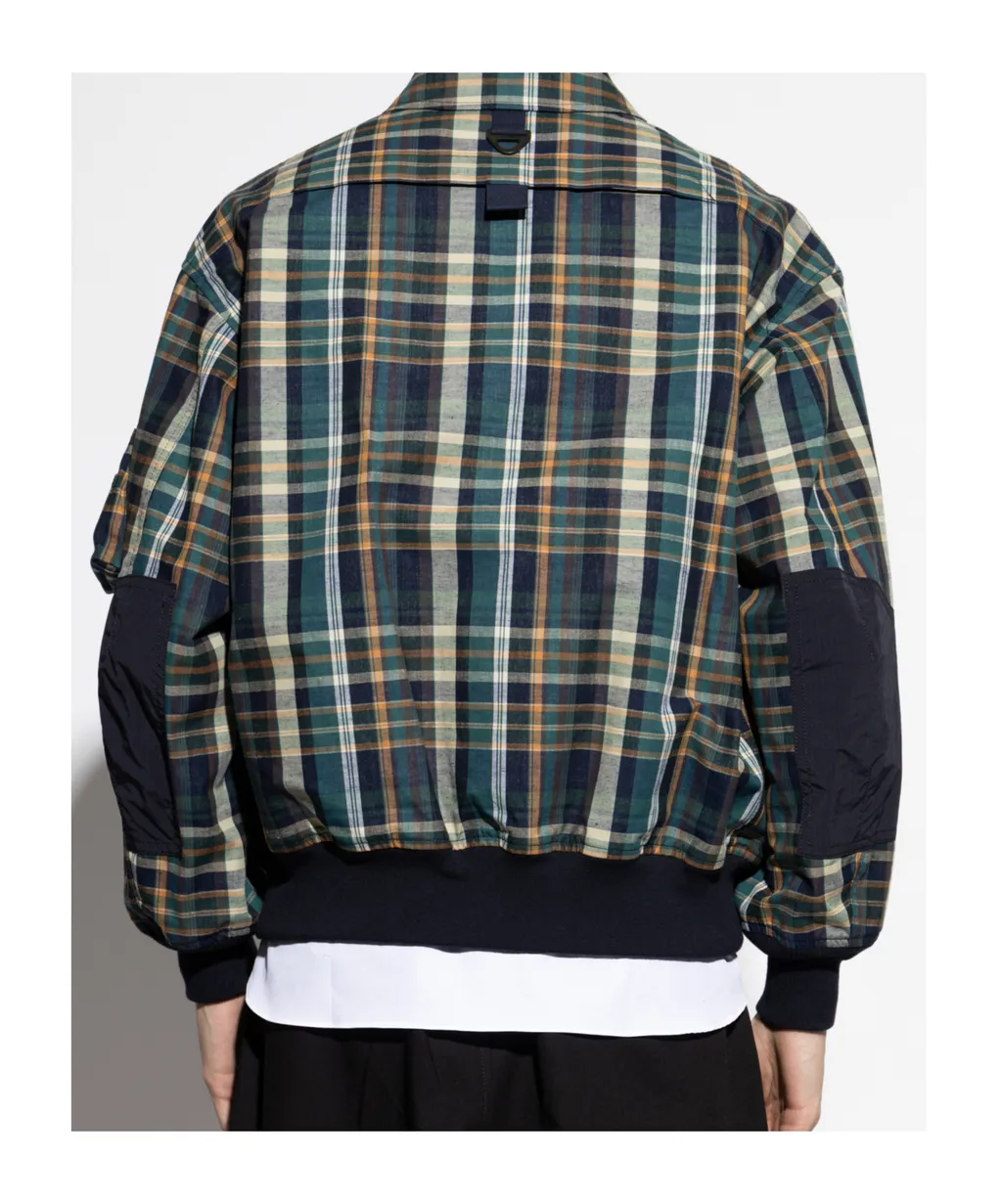 Checked Bomber Jacket