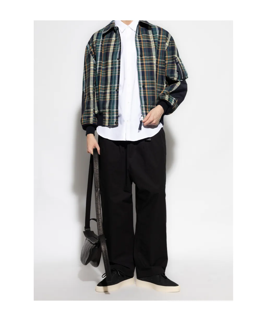 Checked Bomber Jacket
