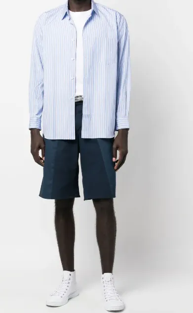 Vertical-Striped Cotton Shirt