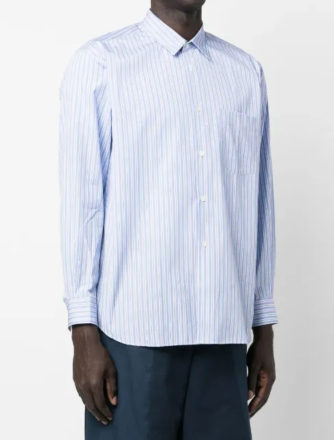 Vertical-Striped Cotton Shirt