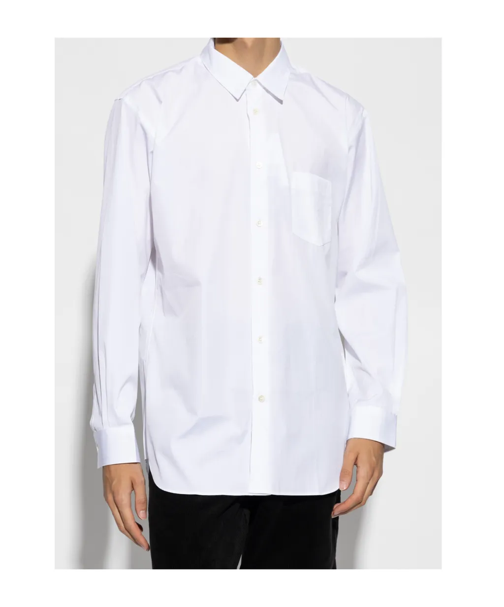 Shirt Curved Hem Buttoned Shirt