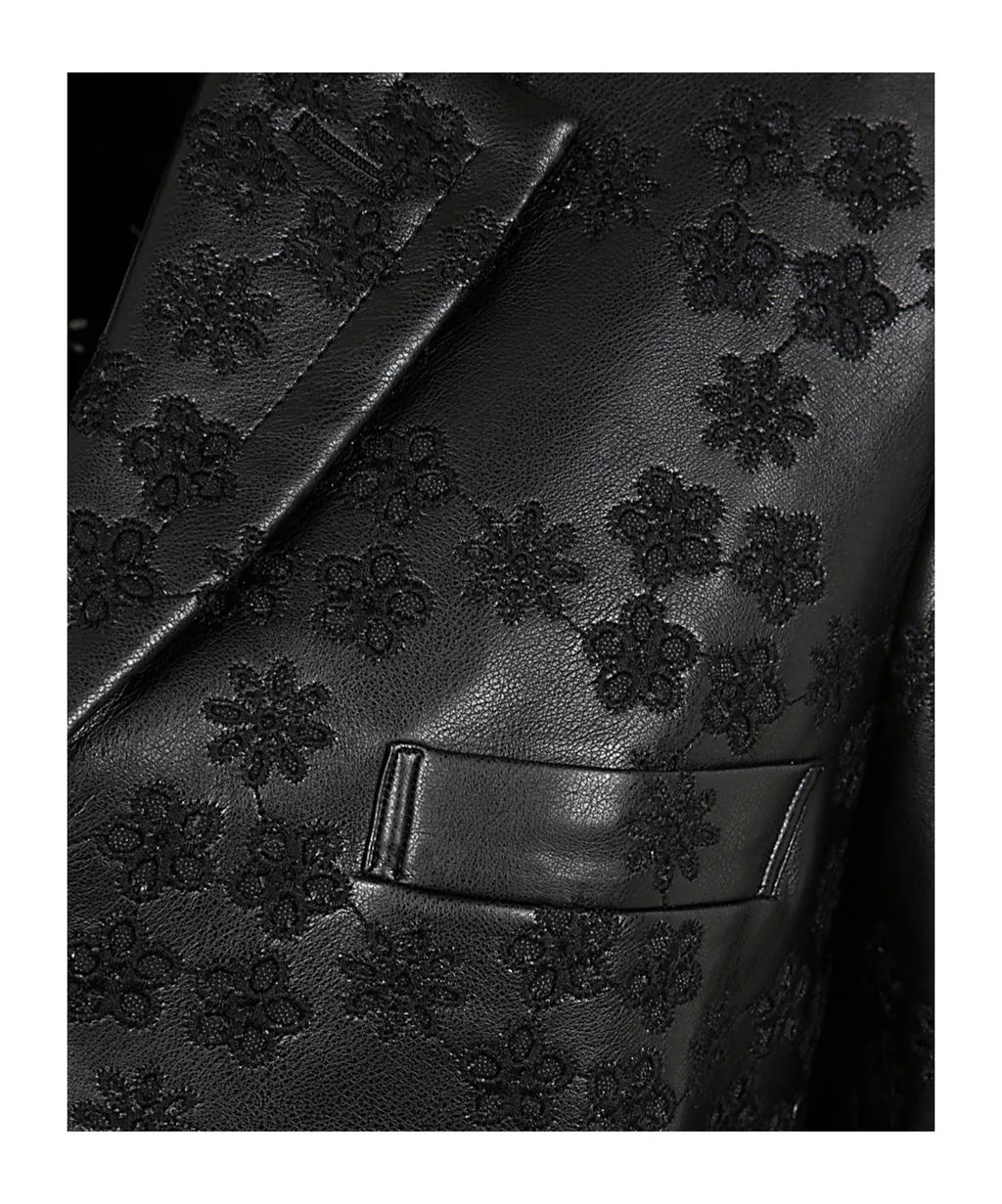 Embossed Asymmetric Blazer
