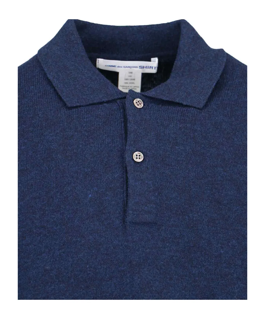 Long-Sleeved Knitted Polo Shirt