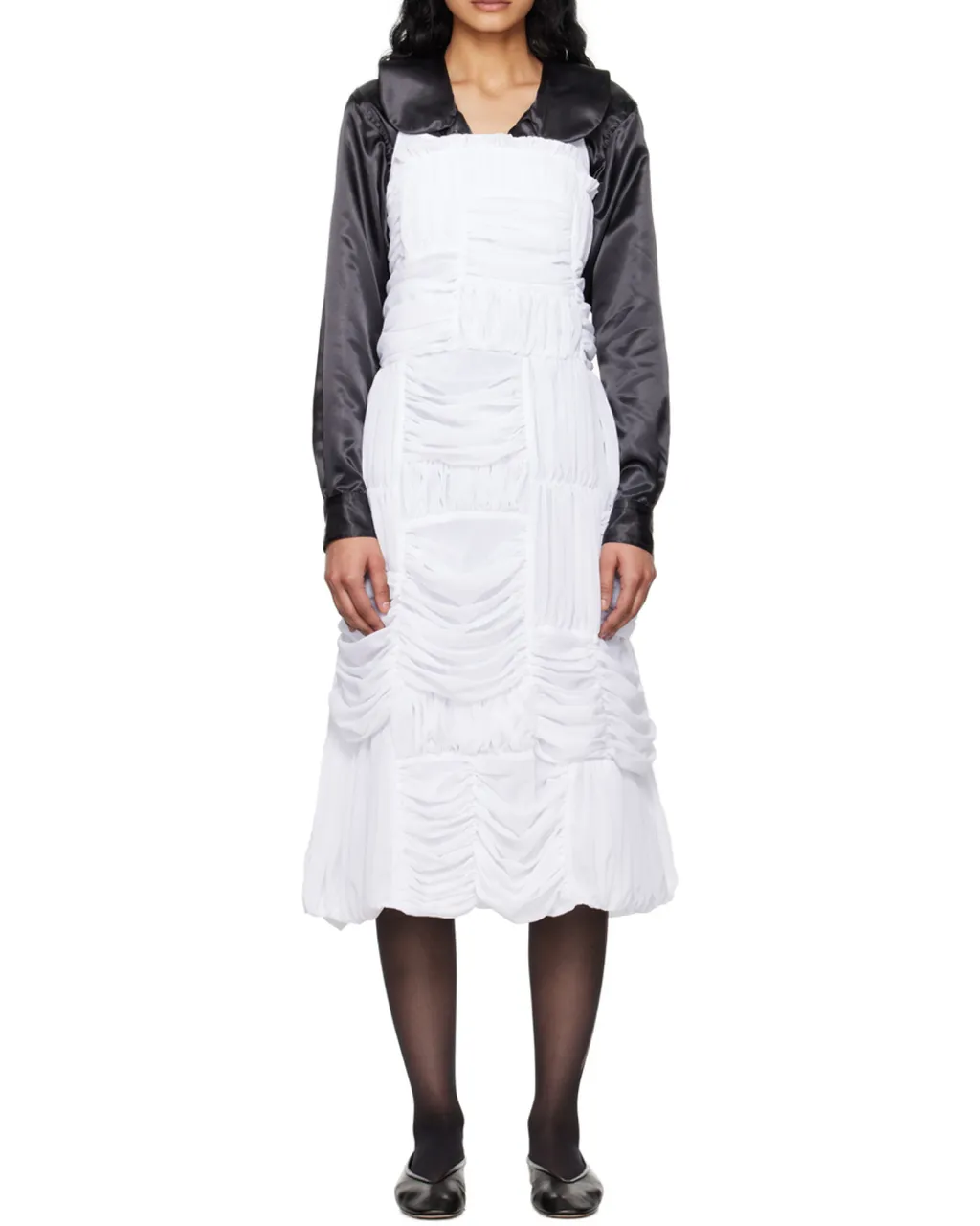 Pleated Mid-Length Dress