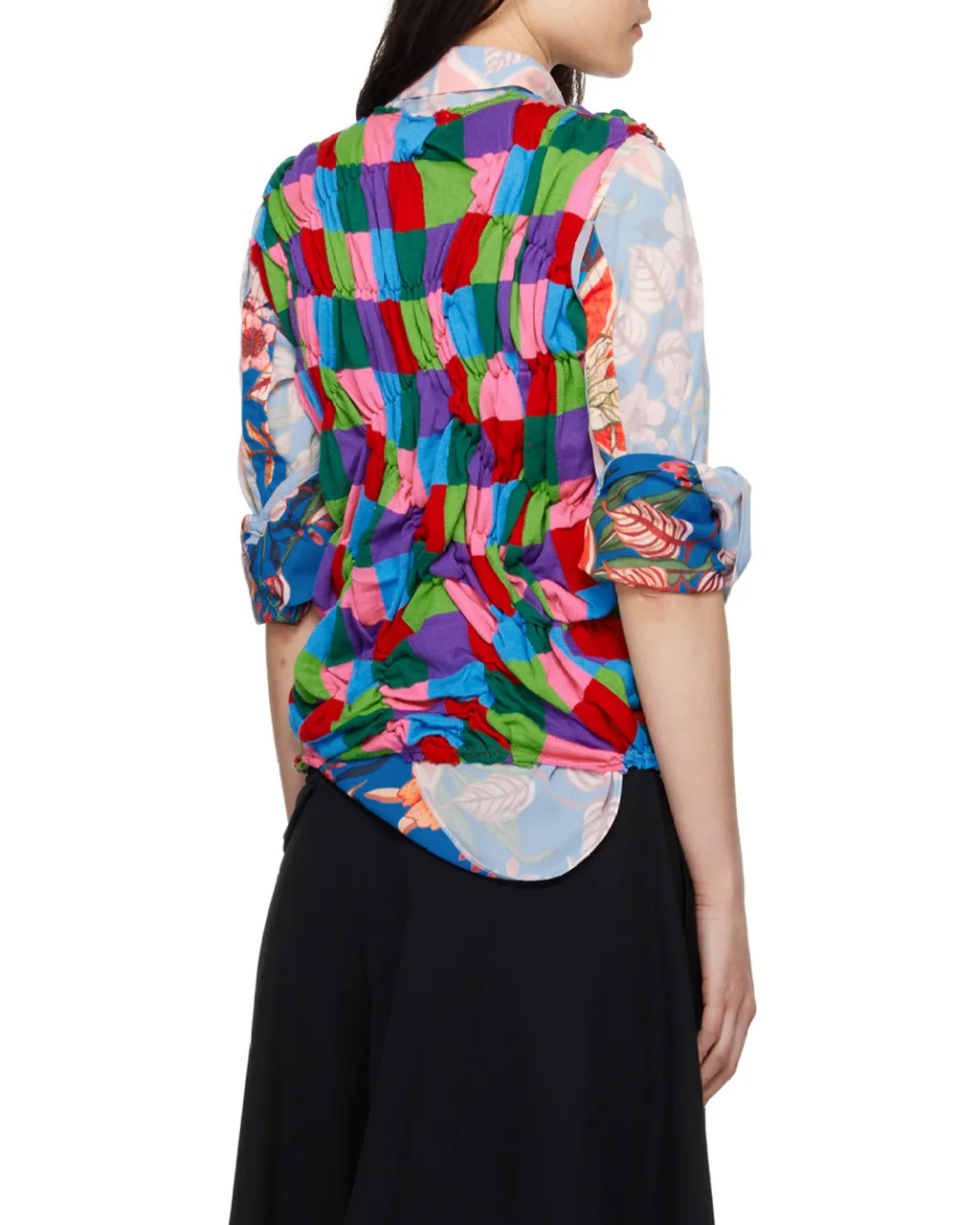 Panelled Ruched Knitted Top