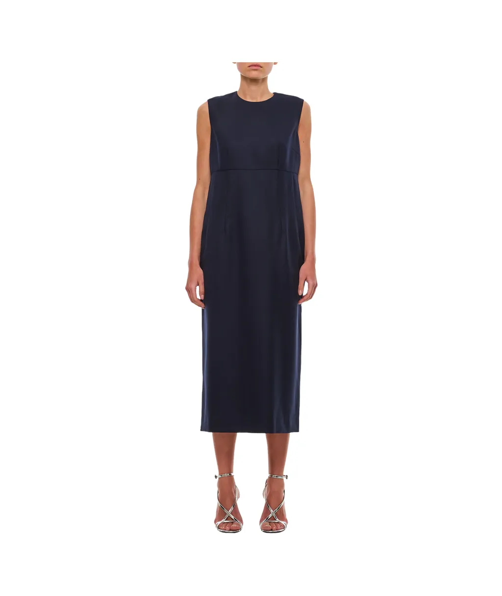 Round-Neck Sleeveless Midi Dress