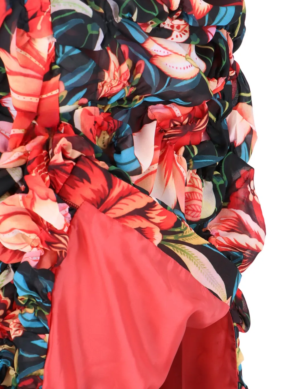 Graphic Printed Ruched Midi Skirt