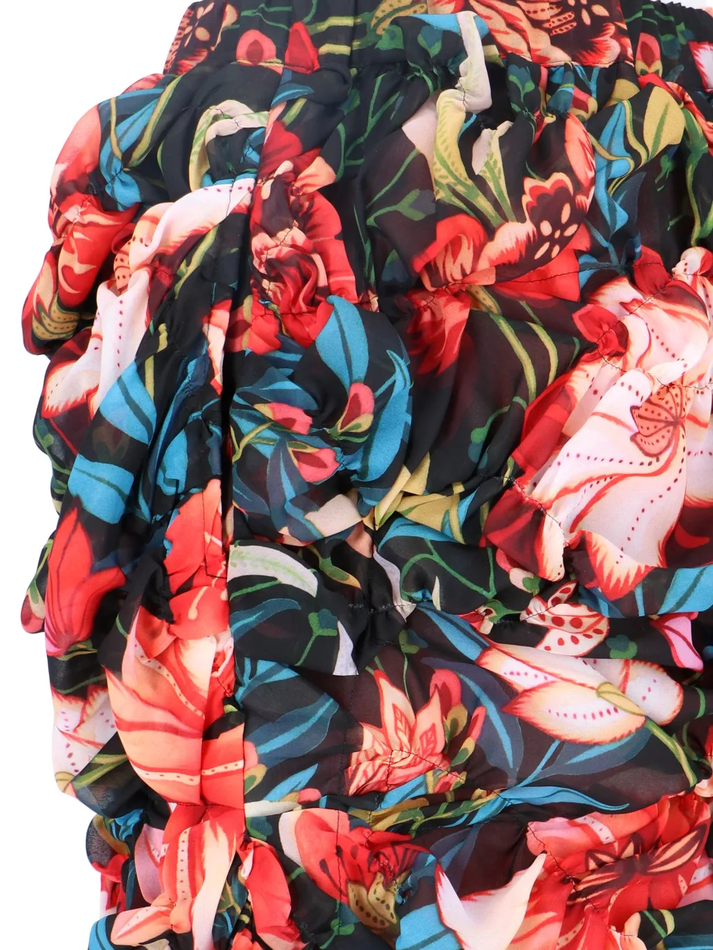 Graphic Printed Ruched Midi Skirt