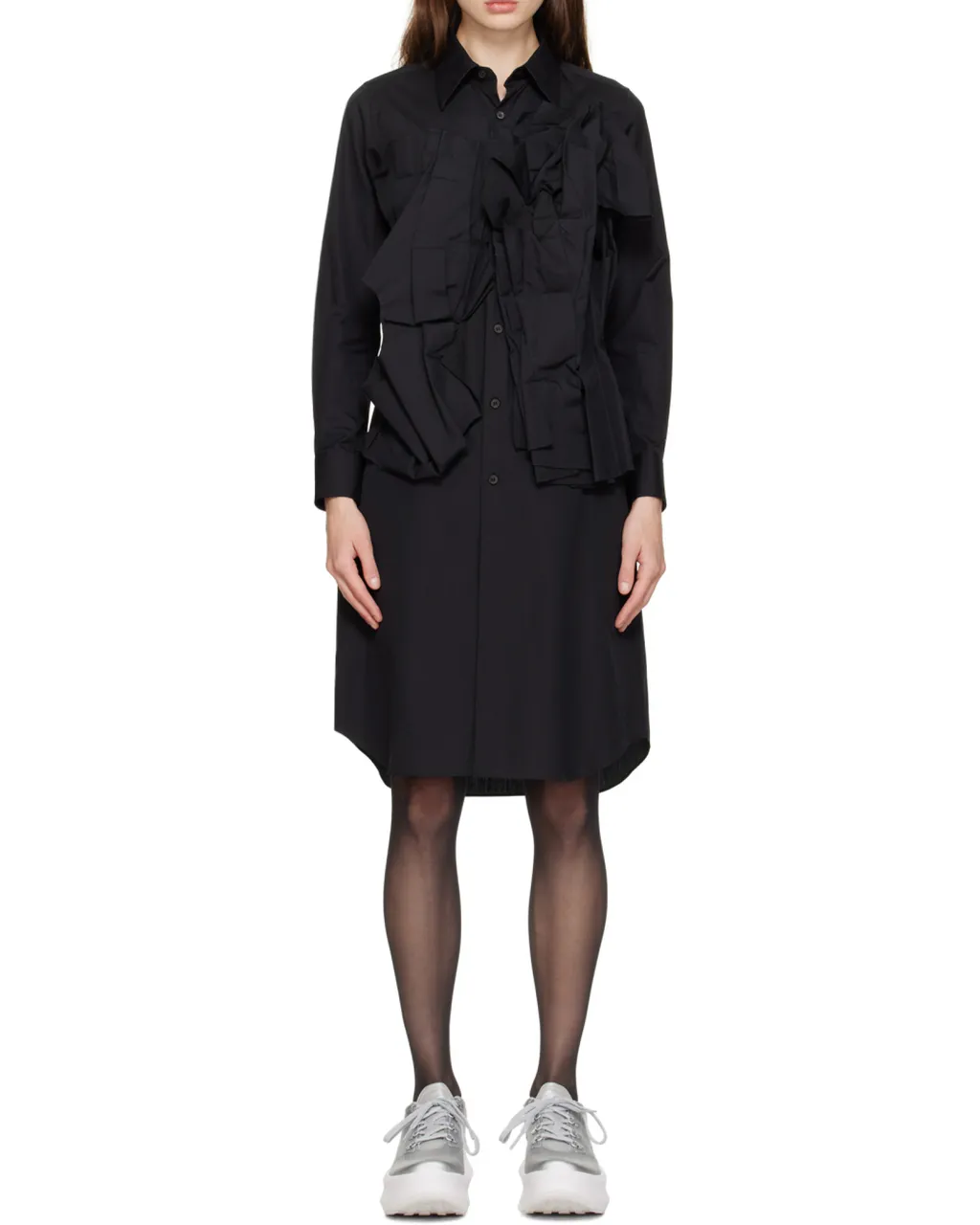 Medium-Length Dress With Lotus Leaf Edge