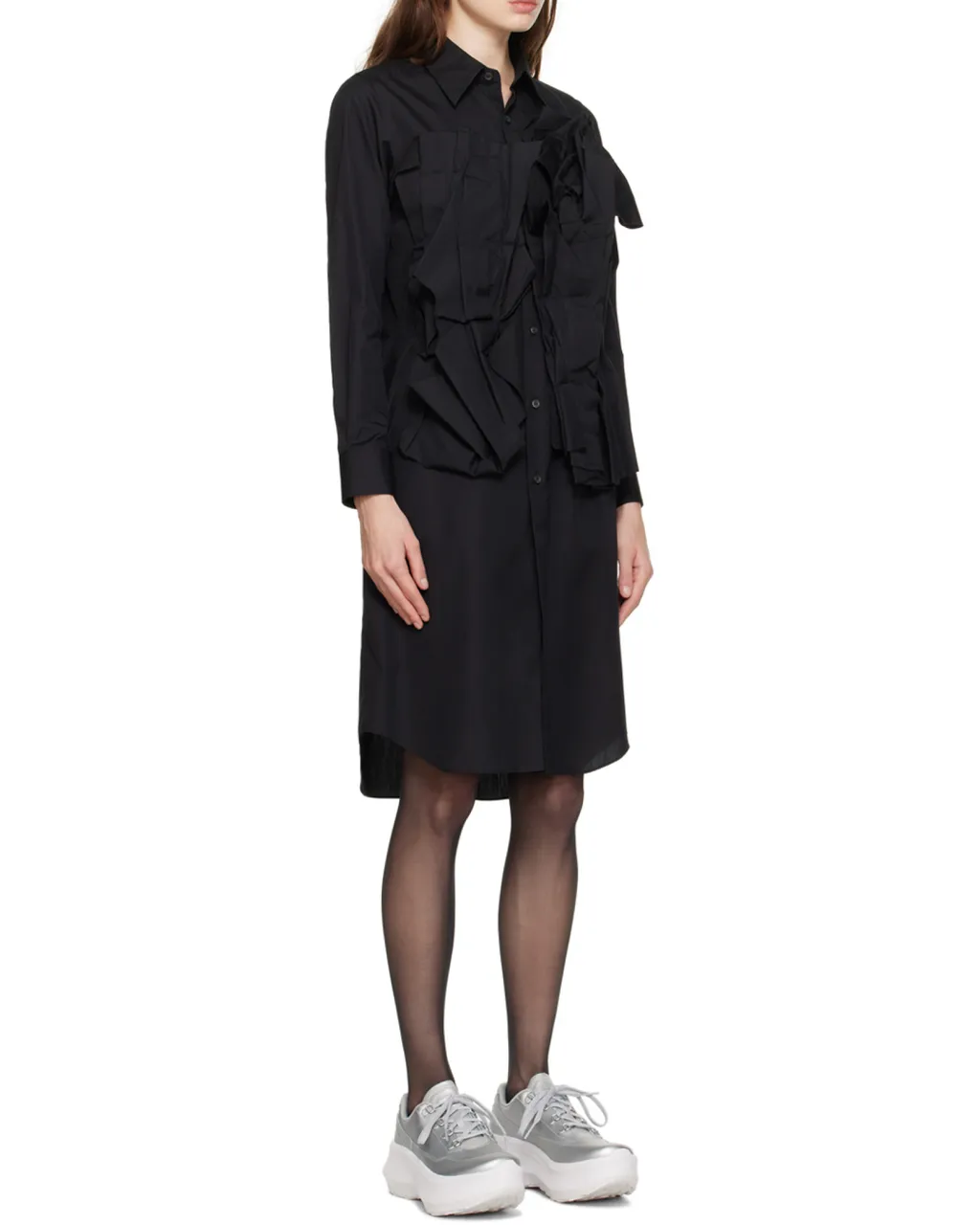 Medium-Length Dress With Lotus Leaf Edge