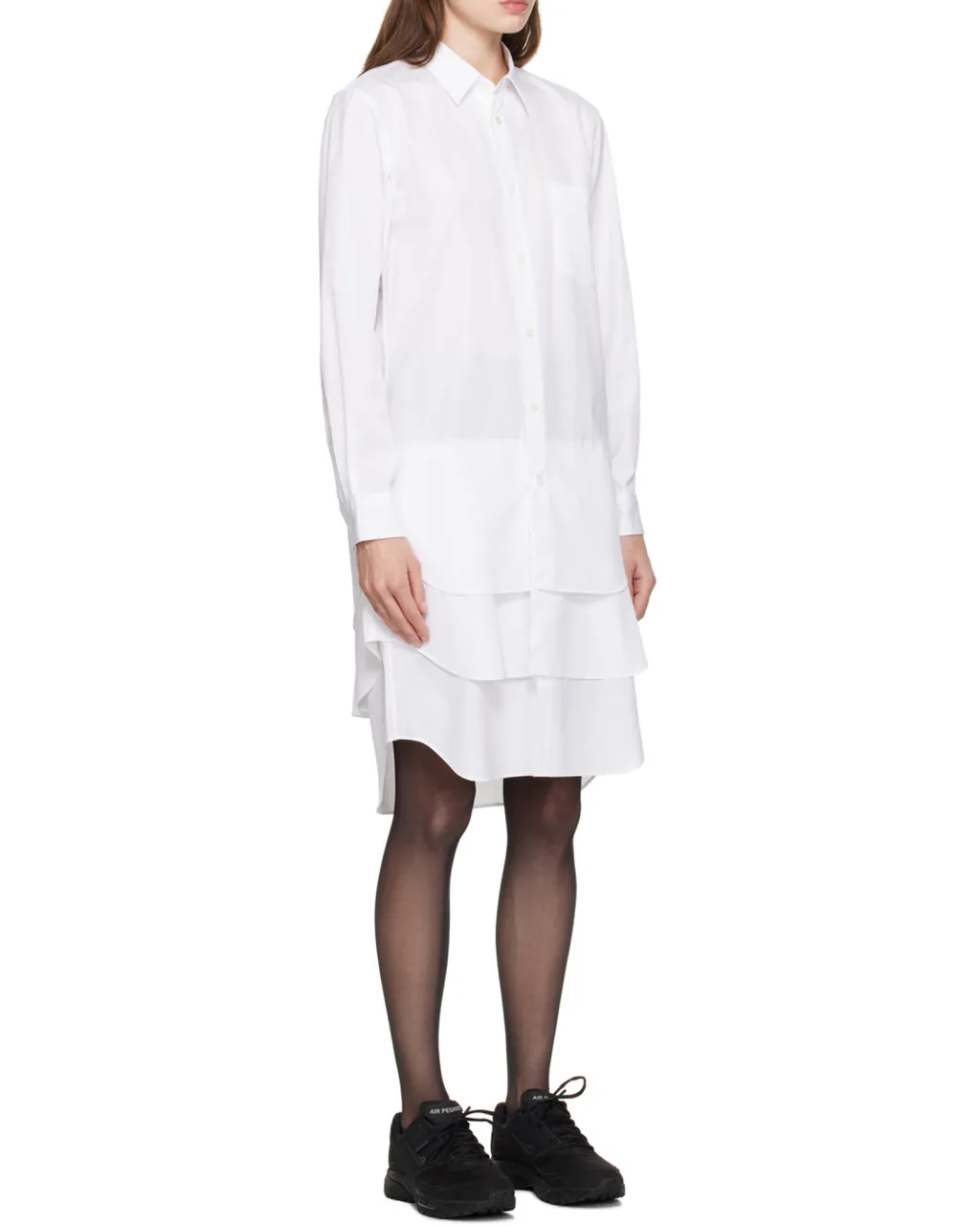 Layered-Effect Cotton Shirtdress