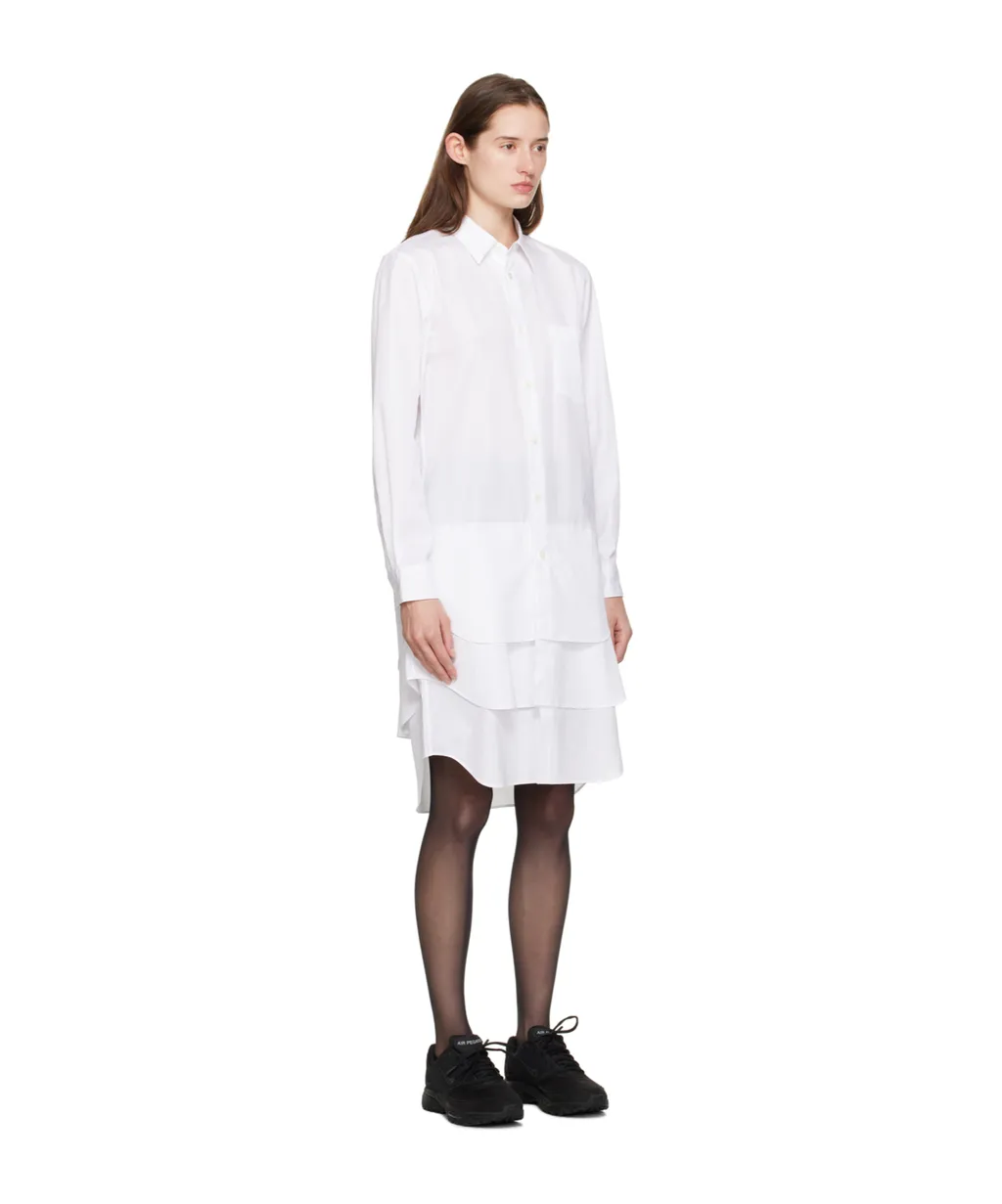 Layered-Effect Cotton Shirtdress
