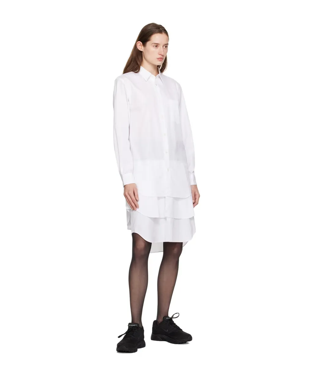 Layered-Effect Cotton Shirtdress