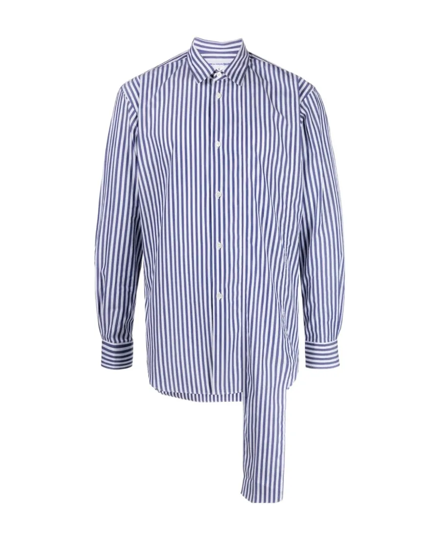 Striped Layered Asymmetric Shirt