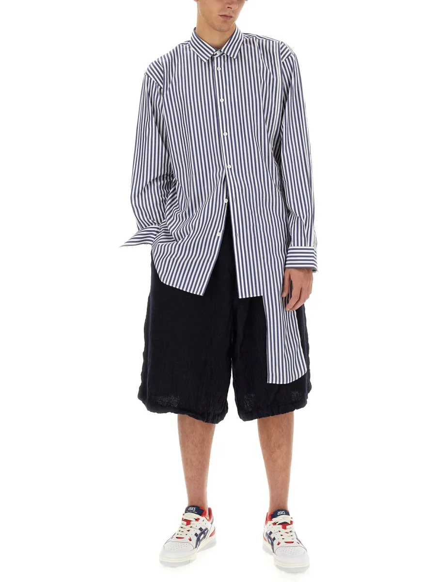 Striped Layered Asymmetric Shirt
