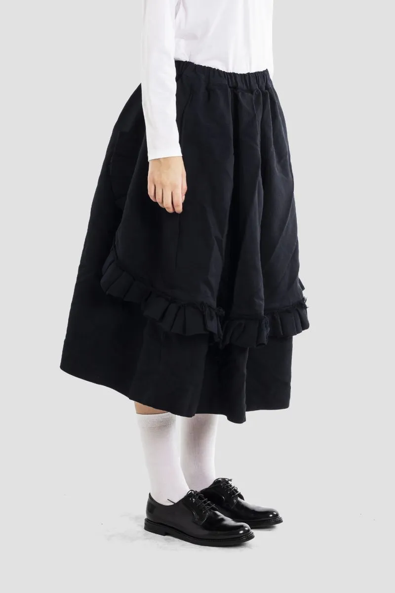 Half Skirt With Lotus Leaf Edge