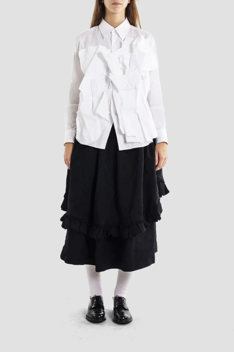 Half Skirt With Lotus Leaf Edge
