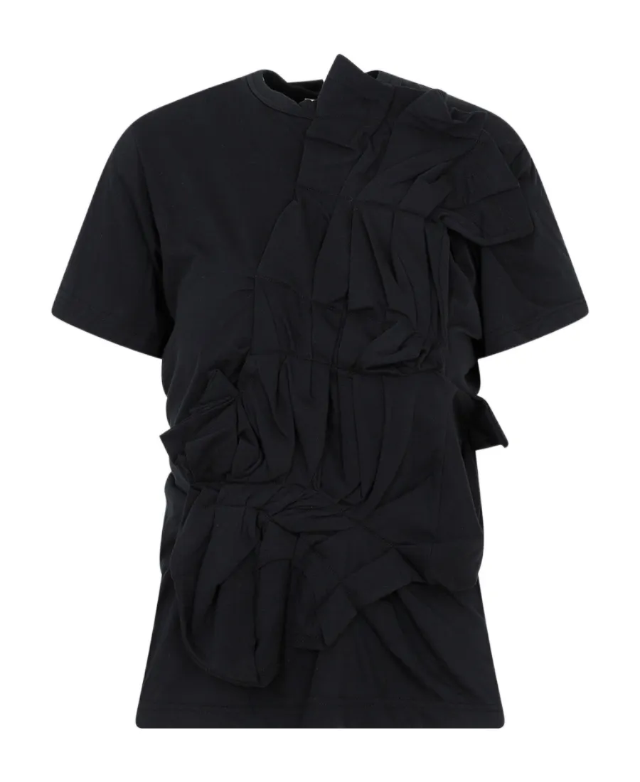 Gathered-Detail Short-Sleeve Top