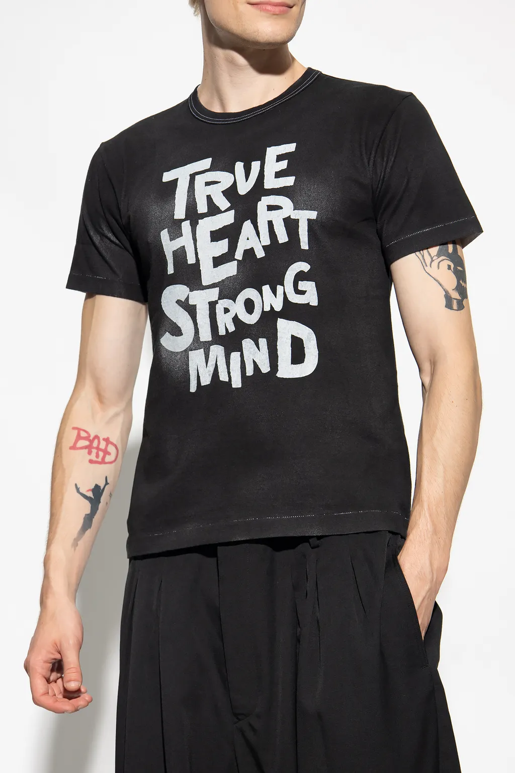 Slogan-Printed Crewneck T-Shirt