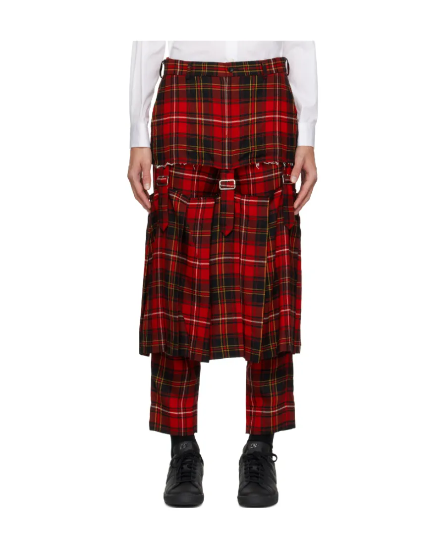 Wool Hollowed-Out Medium Length Skirt
