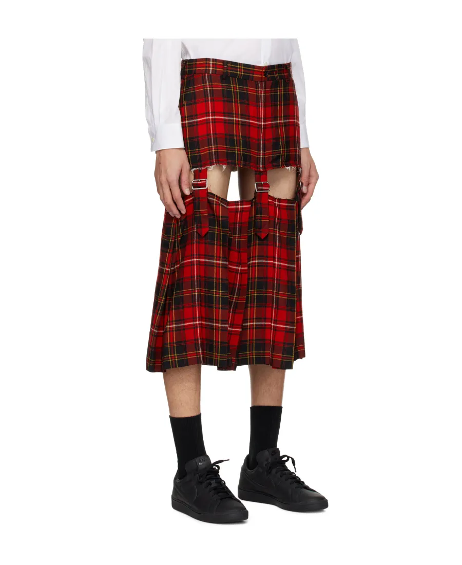 Wool Hollowed-Out Medium Length Skirt