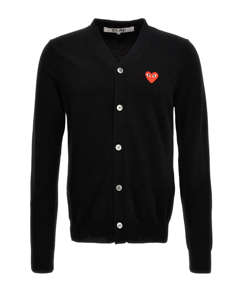 Heart-Patch Wool Cardigan
