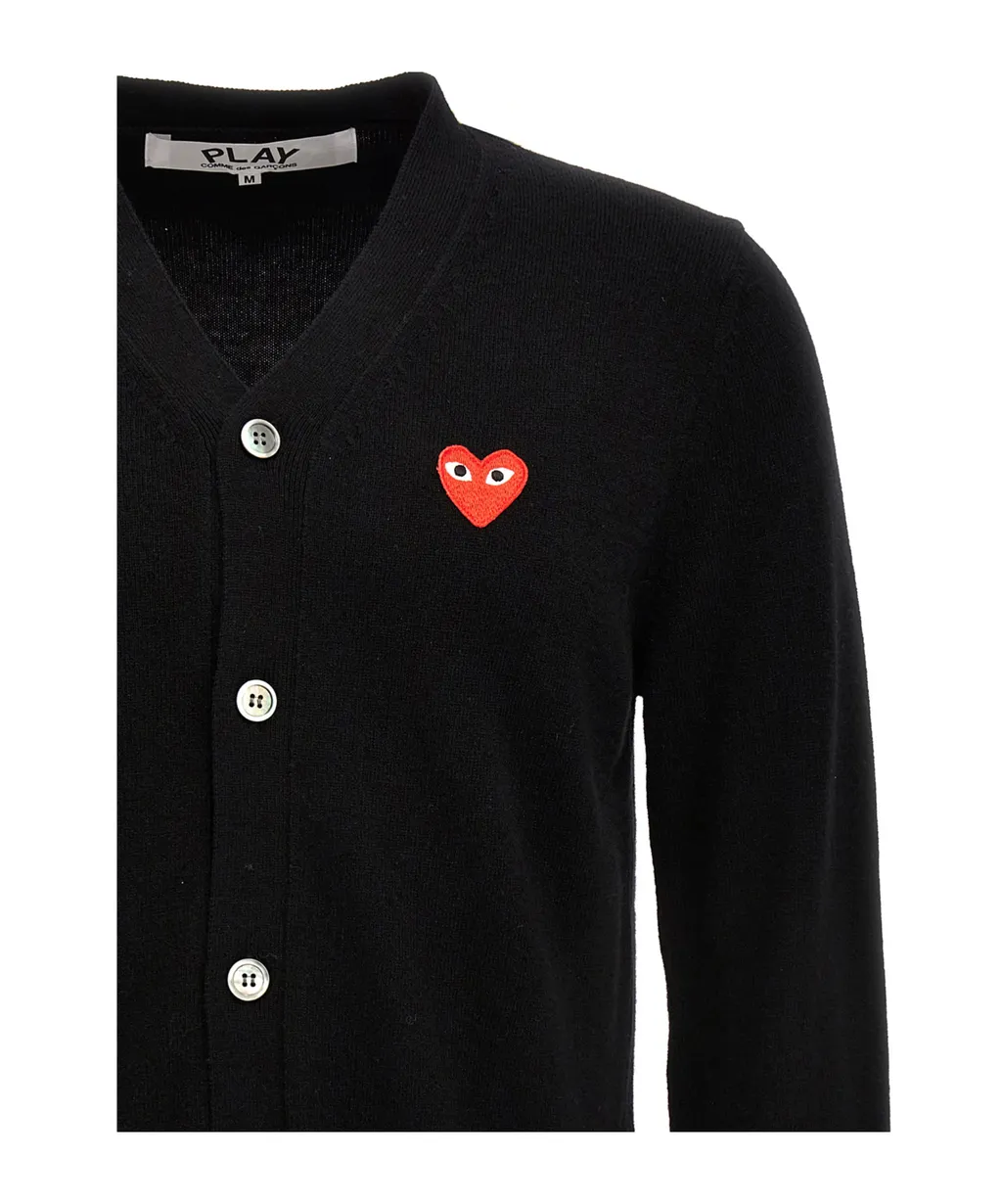 Heart-Patch Wool Cardigan