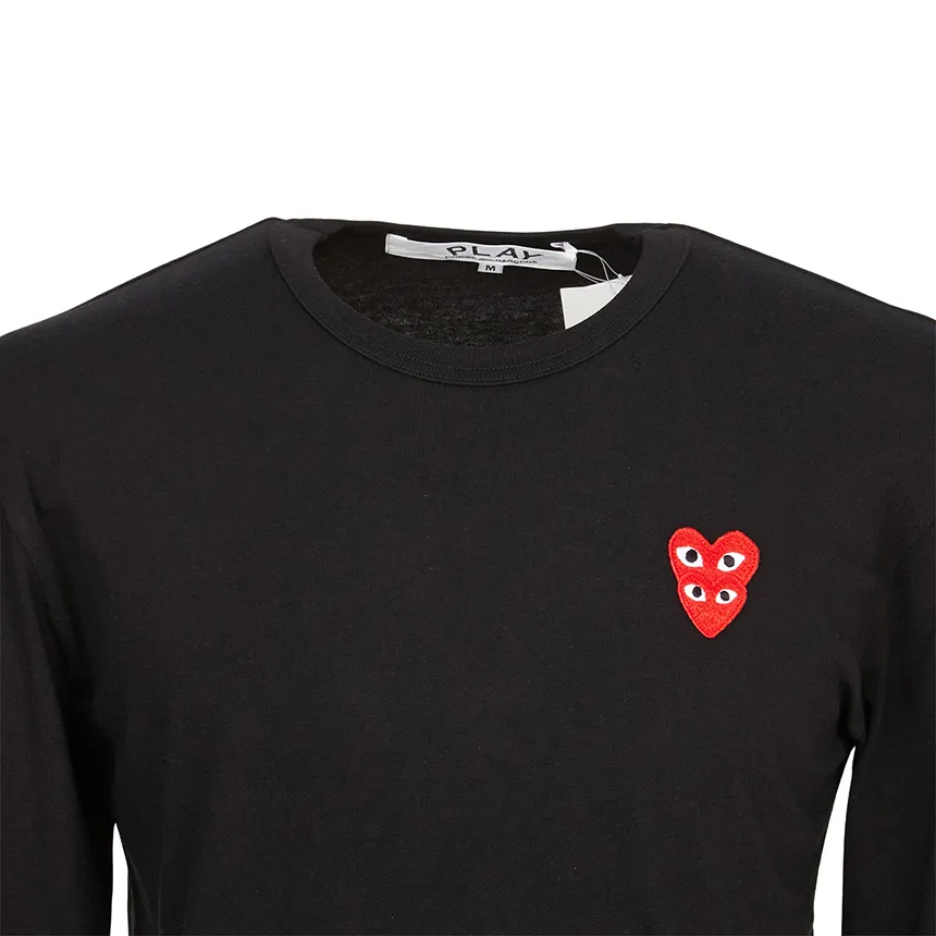 Double Heart Patch Crewneck T-Shirt