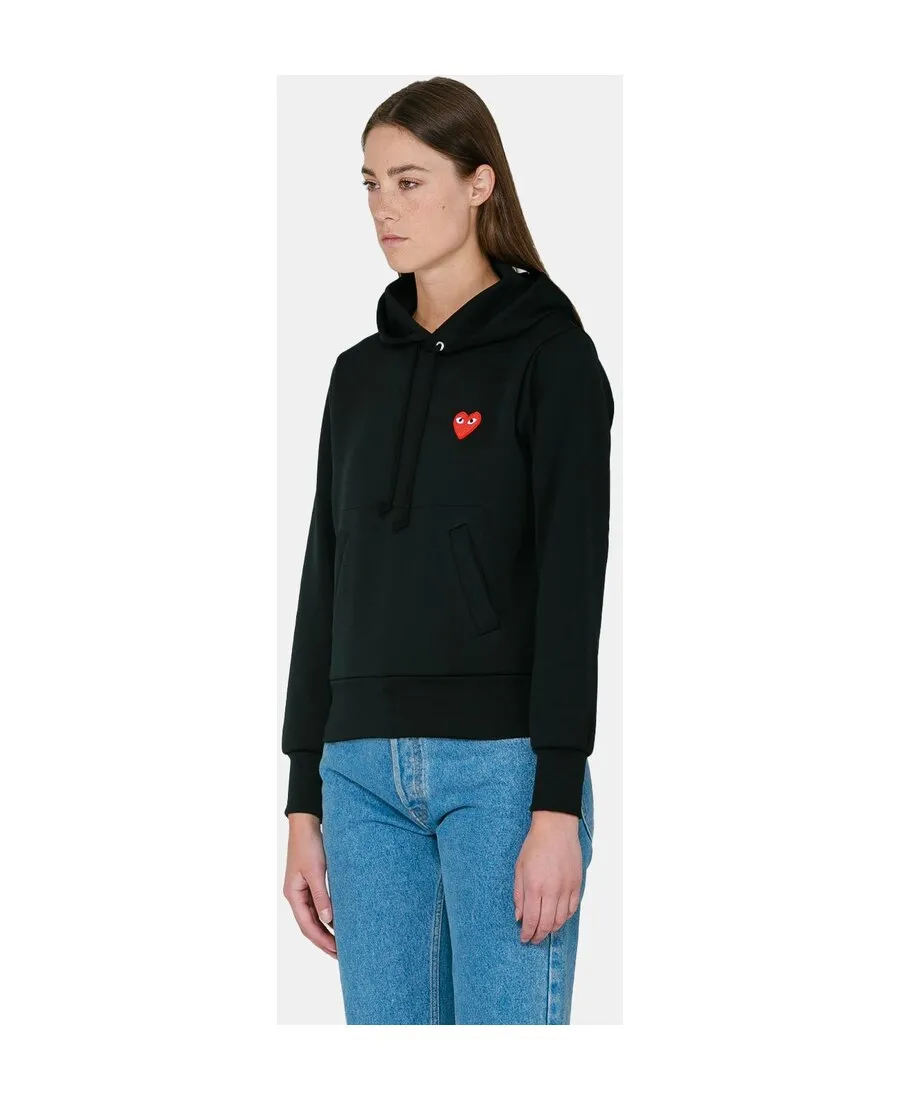 Black Red Heart Patch Hoodie