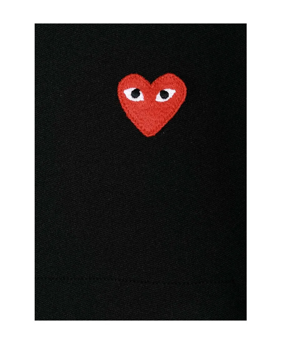 Black Red Heart Patch Hoodie