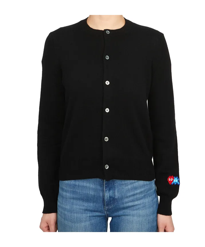 Logo-Patch Wool Cardigan