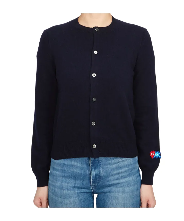 Logo Patch Wool Cardigan