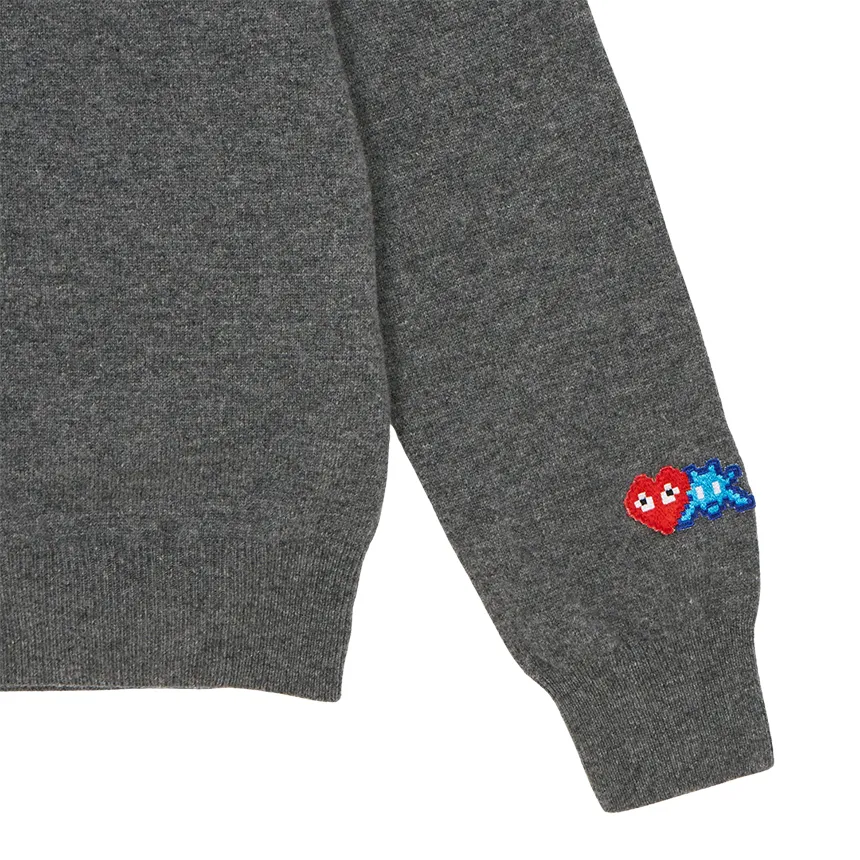 X Invader Pixelated-Heart Cardigan
