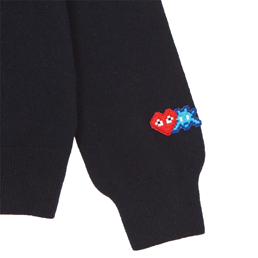X Invader Pixelated-Heart Cardigan