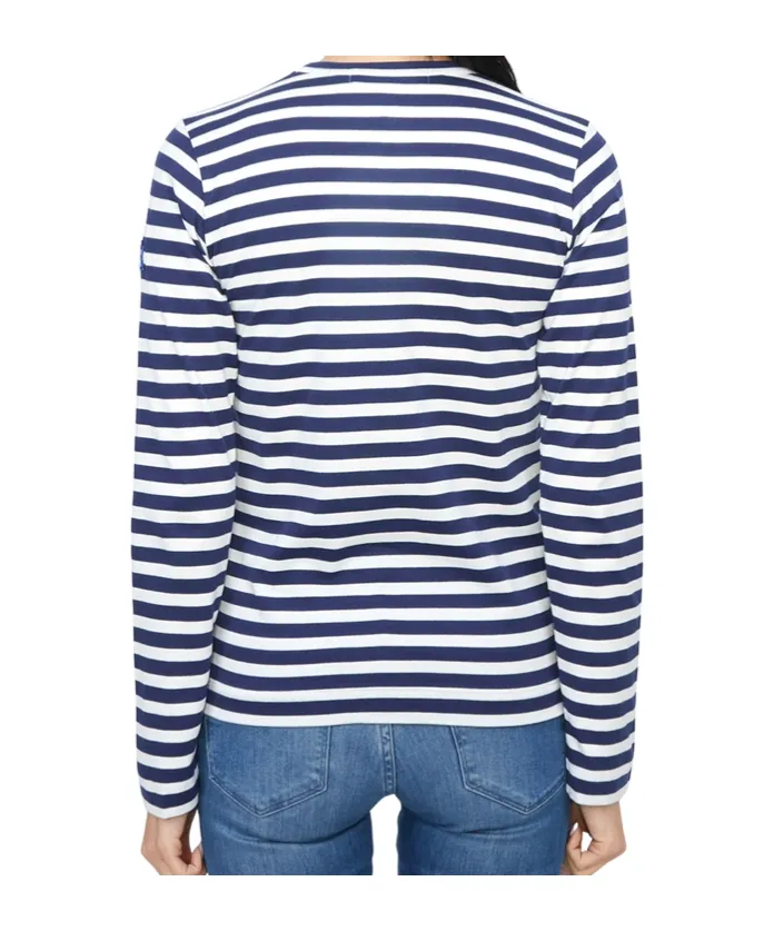 Pixelated-Heart Striped Top