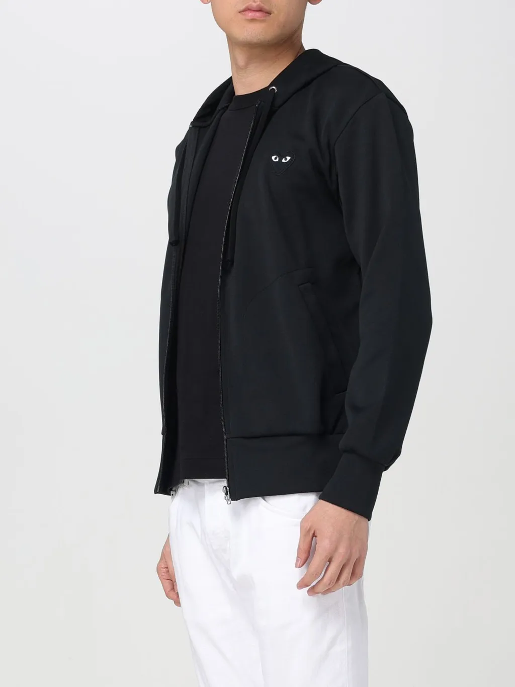Comme des Garçons Play Logo Embroidered Zipped Hoodie