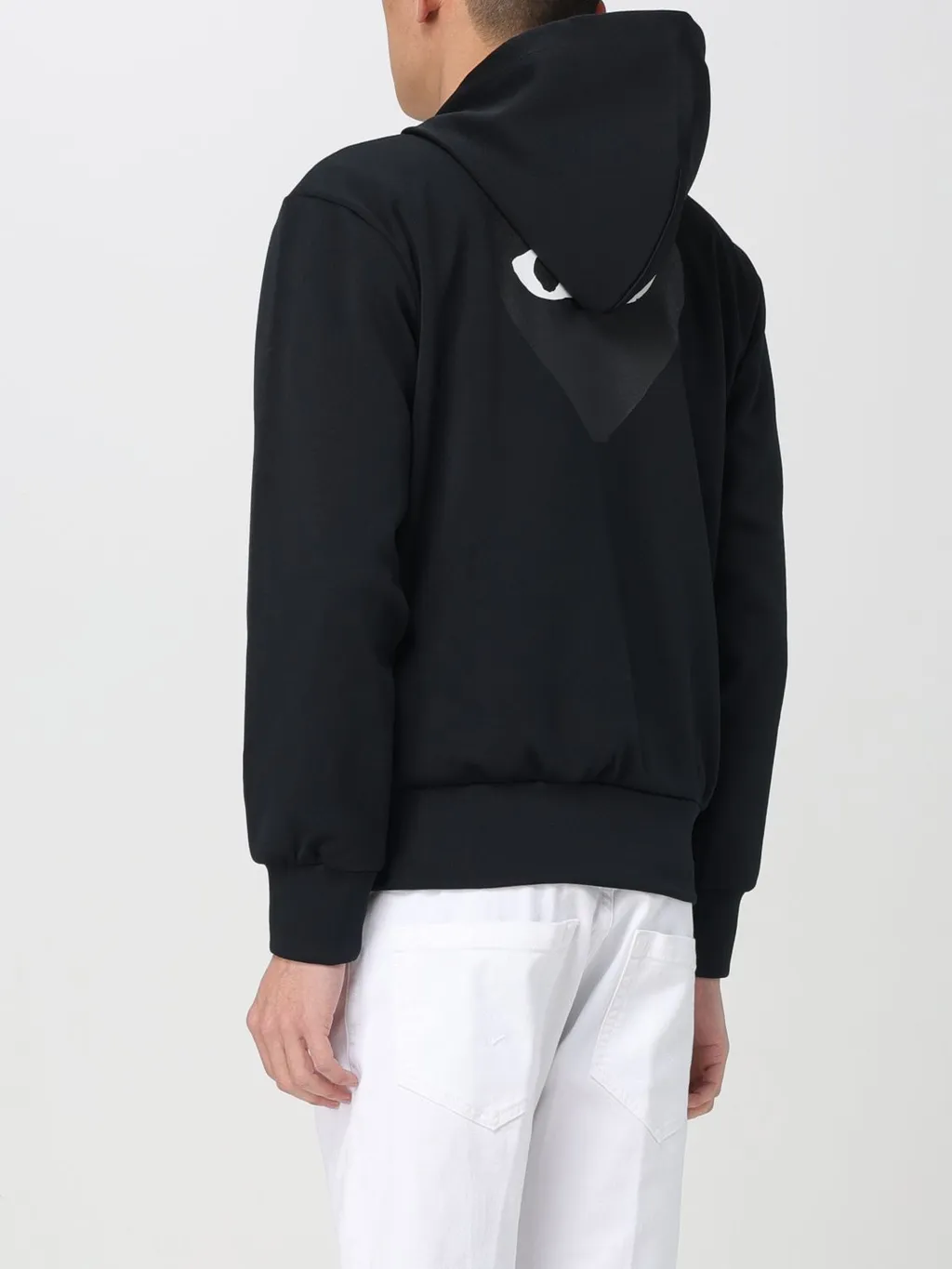 Comme des Garçons Play Logo Embroidered Zipped Hoodie