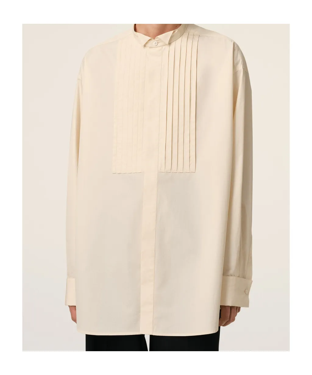Pleated Long-Sleeved Shirt