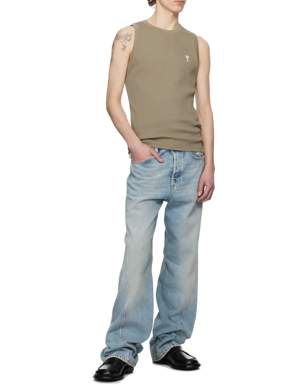 Ami De Coeur Logo Embroidered Knit Tank Top
