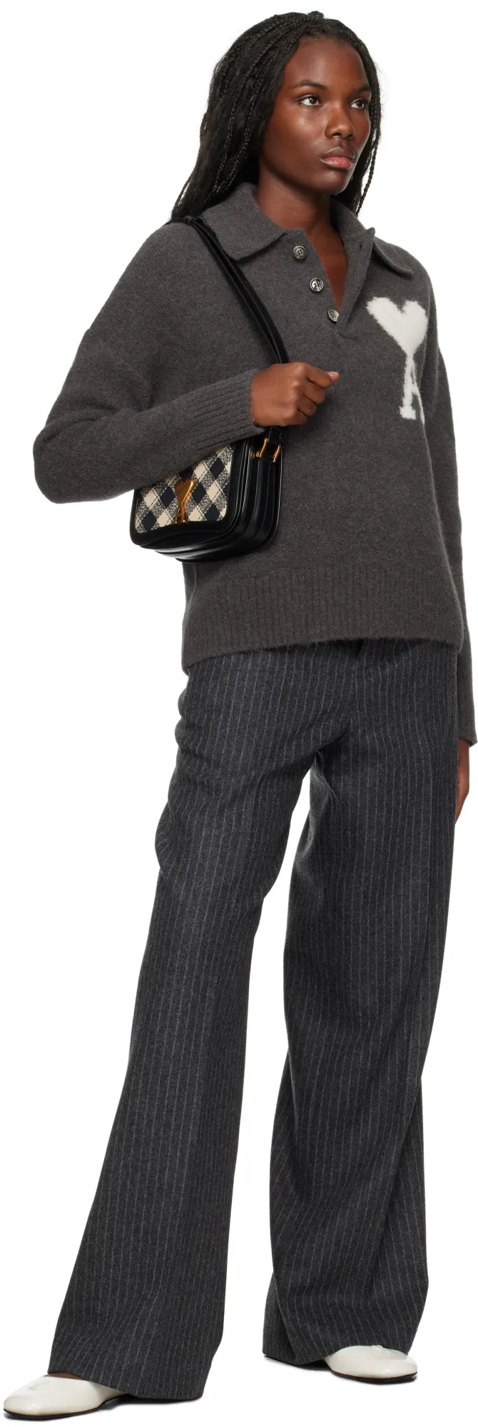 Long-Sleeved Knitted Polo Shirt