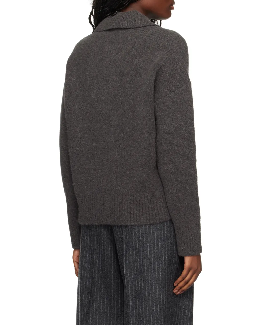 Long-Sleeved Knitted Polo Shirt