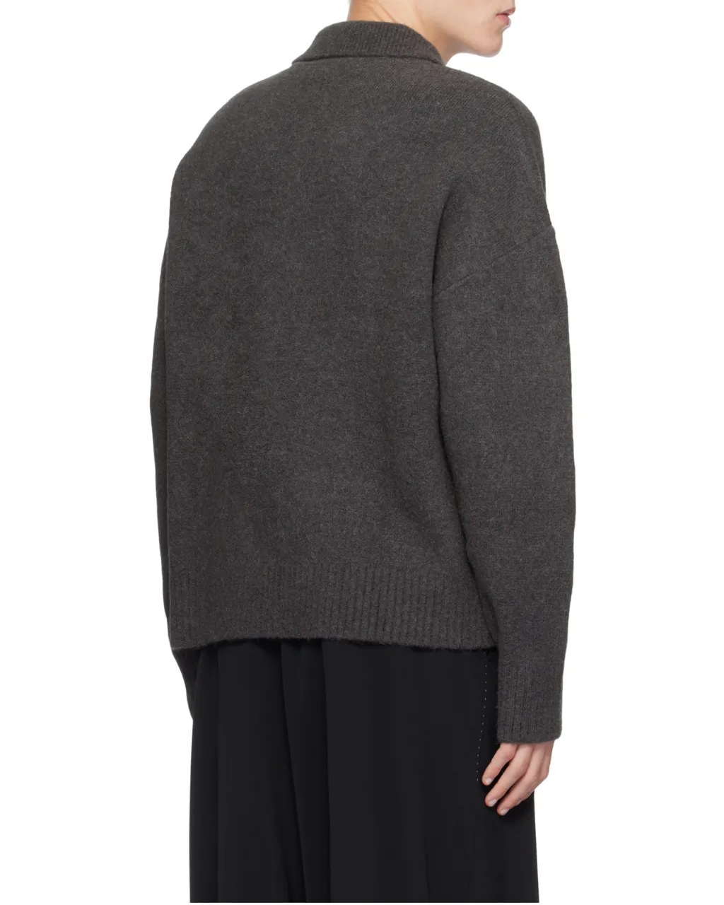 Long-Sleeved Knitted Polo Shirt