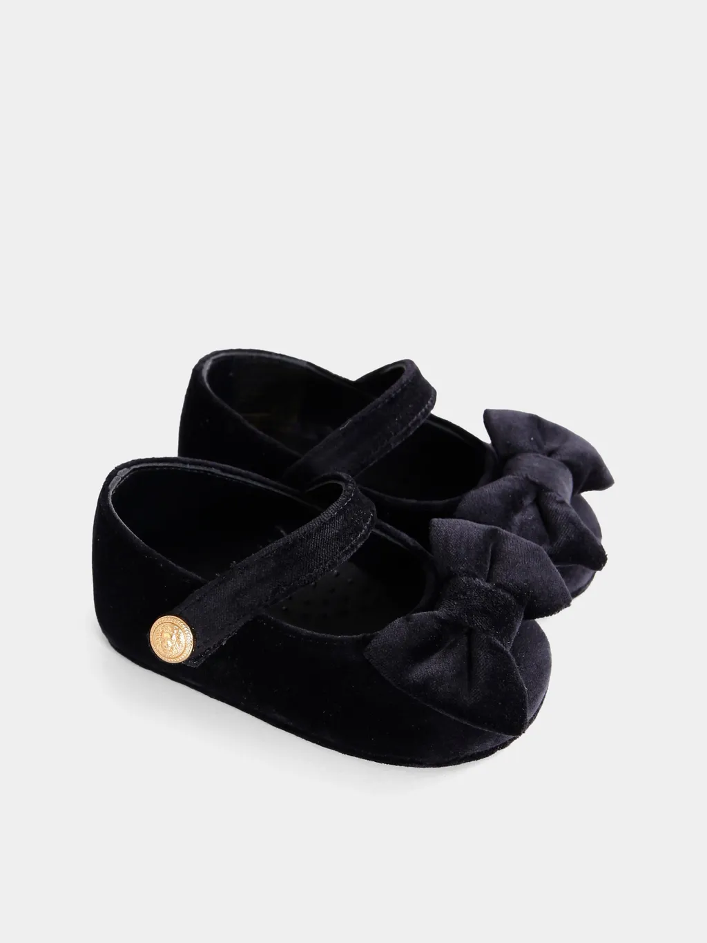 Velvet Bow-Detail Ballet Flats