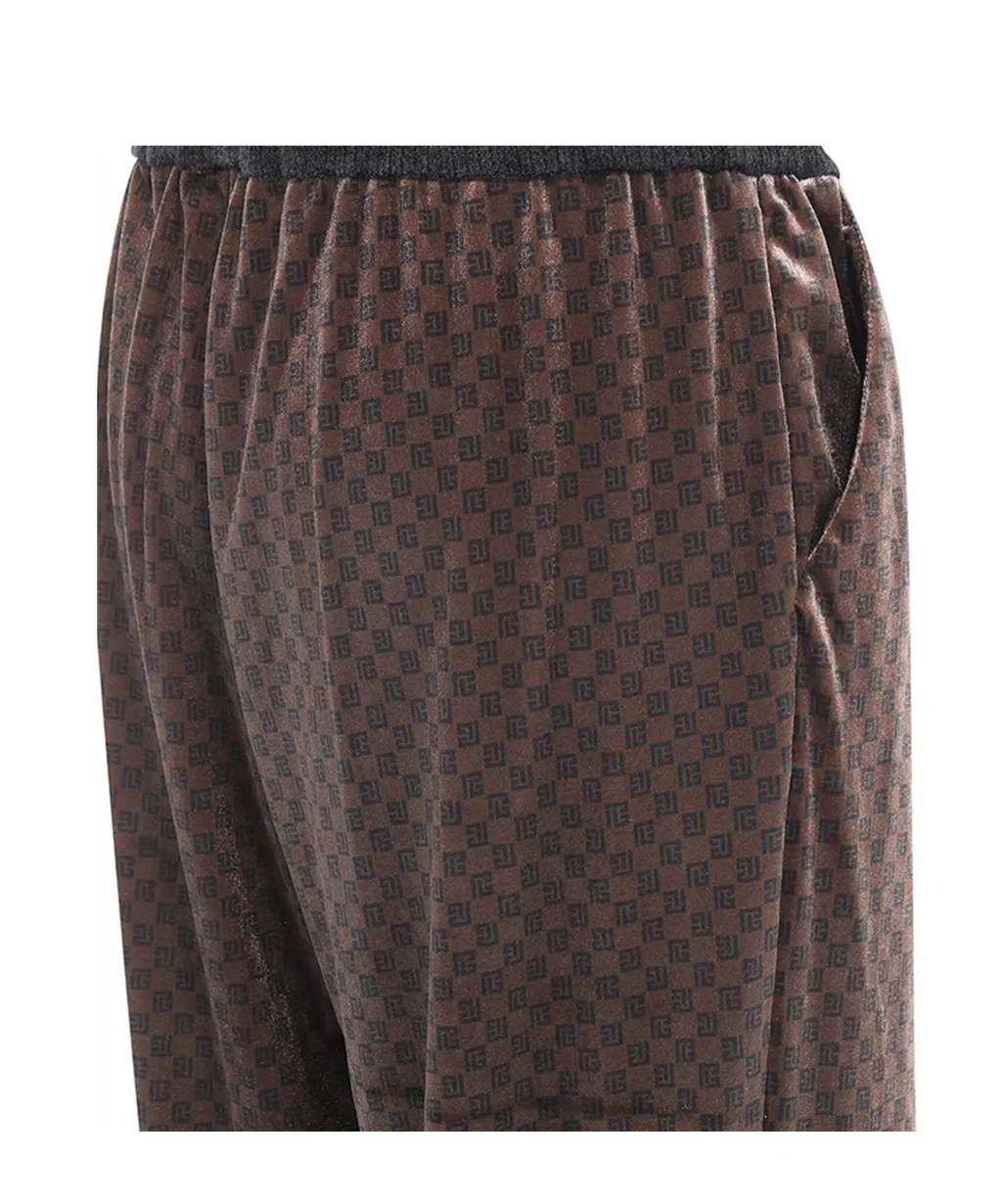 Monogram Jacquard Straight-Leg Trousers