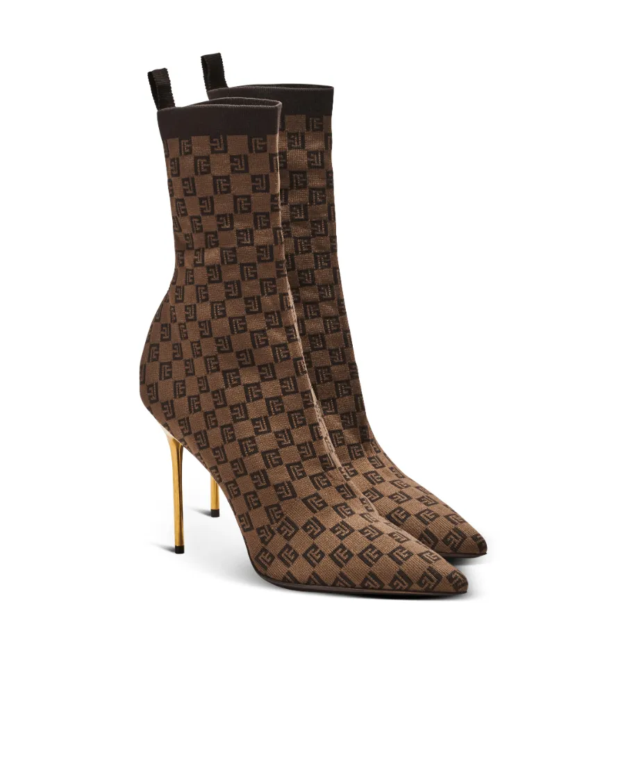 Skye Knitted Heeled Ankle Boots
