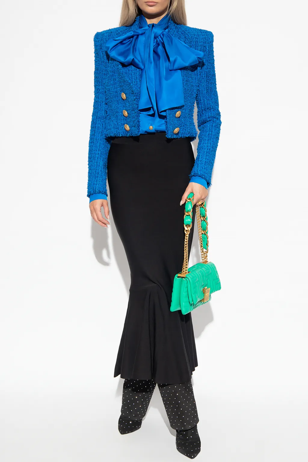 Pussy-Bow Satin Blouse