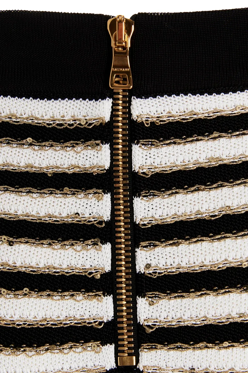 Striped Button-Fasten Skirt