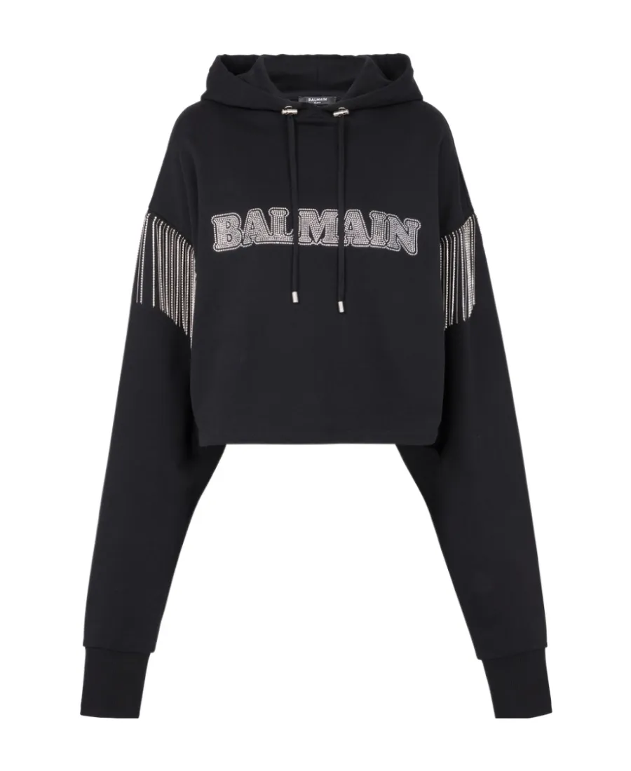 Embellished Cropped Hoodie