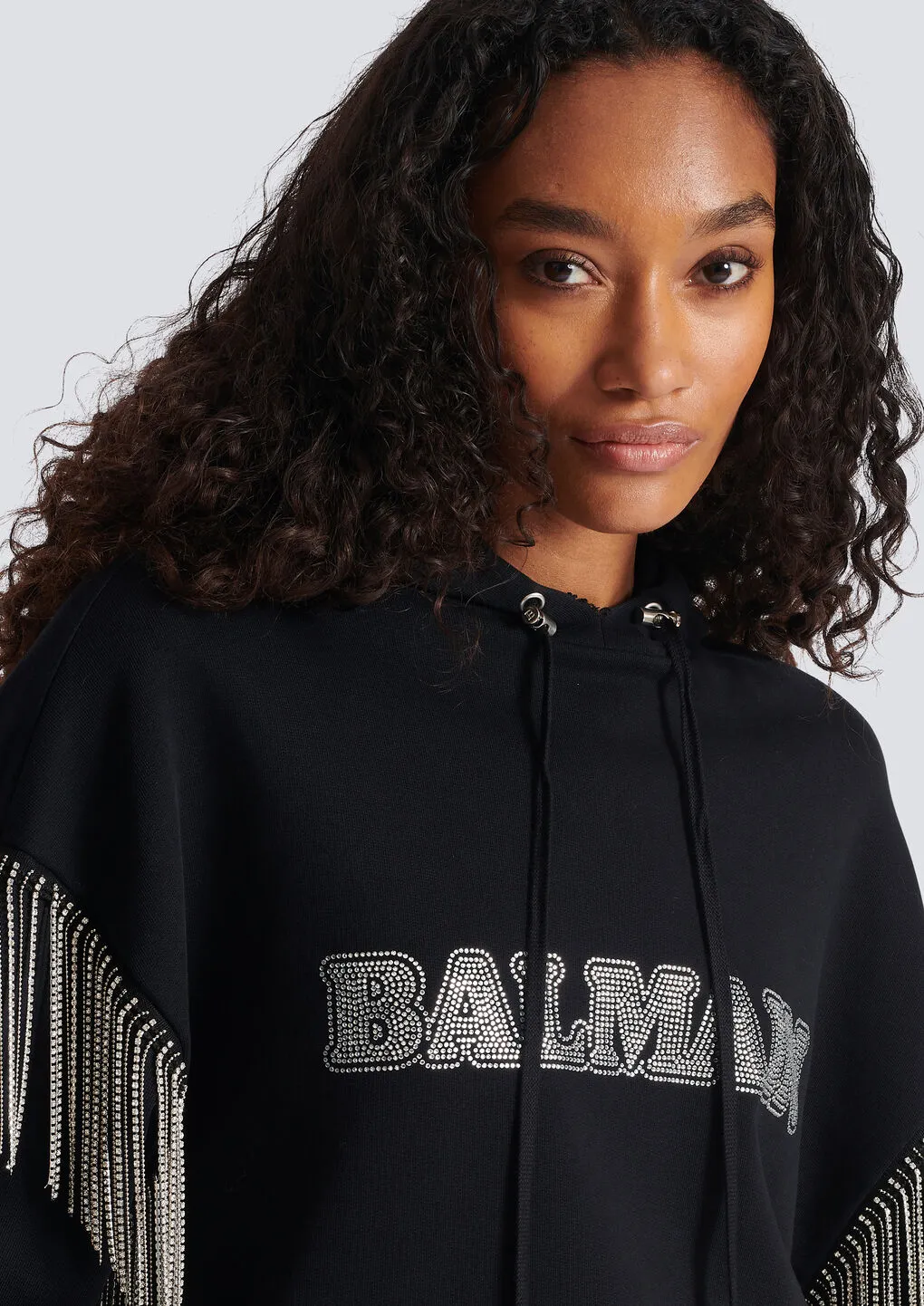 Embellished Cropped Hoodie